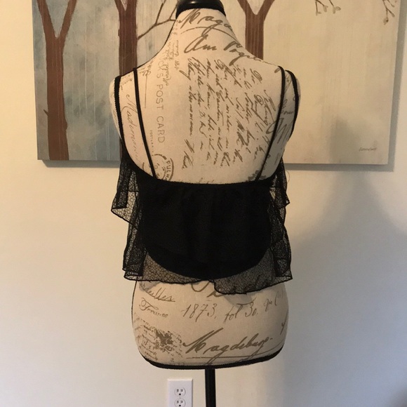 Charlotte Russe Lace Layered Black Crop Top - Picture 3 of 4